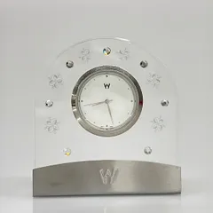 WEDG WOOD(ウェッジウッド) 小物美品  - クリア×シルバー×白 置時計/クォーツ/動作確認出来ずのサムネイル
