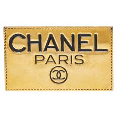 希少 ヴィンテージ シャネル PARIS ロゴ ブローチ ゴールド ココマーク