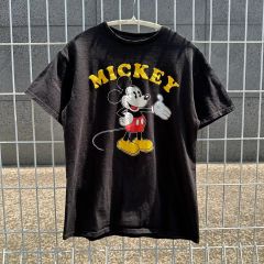 80s USA製】ディズニー ミッキー ビックフェイスプリントTシャツ