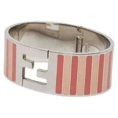フェンディ ストライプ バングル サイズM ピンク シルバー メタル レディース FENDI【1-0256628】のサムネイル