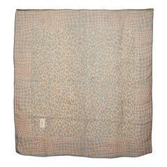 未使用 タグつき サンローラン レオパード シルク 大判 スカーフ 黒