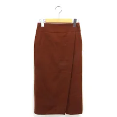 プラージュ Plage タイト スカート ロング フロントスリット ウール バックジップ 34 茶 ブラウン /TTのサムネイル
