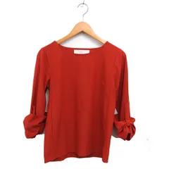 トッコ TOCCO リボン ボートネック ブラウス カットソー 無地 七分袖 M テラコッタ /NT15のサムネイル