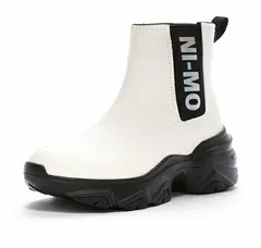 【SALE】【moonstar】NM J118 OFFWHITE CHELSEA BOOTS オフホワイト ムーンスター ニーモ Ni-mo ショートブーツ サイドゴア 抗菌防臭 女の子 ＃足元キラかわメイク 子供靴 ジュニアのサムネイル