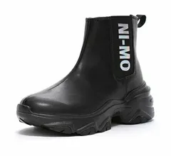 【SALE】【moonstar】NM J118 BLACK CHELSEA BOOTS ブラック ムーンスター ニーモ Ni-mo ショートブーツ サイドゴア 抗菌防臭 女の子 ＃足元キラかわメイク 子供靴 ジュニアのサムネイル