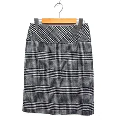 ボールジー BALLSEY トゥモローランド グレンチェック タイト スカート ミニ ウール混 スリット バックジップ 38 黒 ブラック /NT24のサムネイル