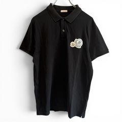 MONCLER モンクレール ポロシャツ 半袖 ダブルロゴワッペン ブラック