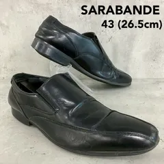 SARABANDE サラバンド ドレスシューズ ブラック 43 26.5cm ビジネスシューズ スリッポン ローファー 紳士靴 本革調 黒 フォーマル 通勤 通学 結婚式 パーティー 冠婚葬祭 メンズ シューズ 靴 ★ ■■のサムネイル