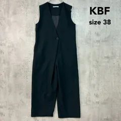 KBF ケービーエフ 38 ラップサロペット KW26-26L150 ブラック オールインワン つなぎ サロペットパンツ オーバーオール Vネック ワンボタン アーバンリサーチ ワイドパンツ ノースリーブ ポケット付き ★ ◇■のサムネイル