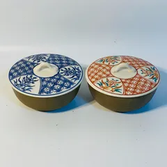 橘吉 たち吉 保存容器 赤青 2客セット 漬物入れ 漬物容器 食器 漬け物入れ 漬け物容器 送料込み フォロー割 クーポンご利用可能 お値引き交渉可能 一点限りのサムネイル