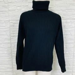 Piacere ピアチェーレ　ハイネック　リブニット　黒　Knitのサムネイル