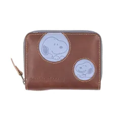 ☆ チョコ ☆ PEANUTS Peeking DOT R二つ折 スヌーピー 財布 二つ折り SNOOPY 73529 レザー 本革 牛革 二つ折り財布 2つ折り財布 お財布 レディース ラウンドファスナー 大容量 小銭入れあり かわいい おしゃれ 女性 大人のサムネイル