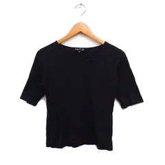 アニエスベー agnes b. キーネック Tシャツ カットソー 5分袖 無地 コットン 綿 2 ブラック 黒 /FT38のサムネイル