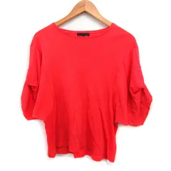 アイシービー iCB ワイド袖 カットソー Tシャツ ボートネック 無地 コットン 綿 S オレンジレッド 赤 /FT36のサムネイル