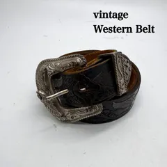 vintage 1993 eagle metal Leather belt ヴィンテージ レザーベルト イーグル 装飾 デカバックル レア y2k オールド ウエスタンのサムネイル