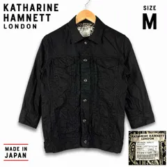 日本製★キャサリンハムネット★七分袖/シャツジャケット【メンズM/黒デニム系】シワ加工/KATHARINE HAMNETT LONDON◆TBA246-Aのサムネイル