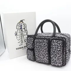 ソニアリキエル ハンドバッグ ミニボストン レオパード柄 鞄 ブランド レディース グレー Sonia Rykiel 【中古】のサムネイル