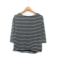 センスオブプレイス バイ アーバンリサーチ Sense of Place by Urban Research カットソー Tシャツ 七分袖 コットン ボーダー F ブラック 黒 /KT31のサムネイル