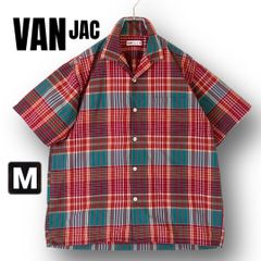 VAN JAC ヴァンヂャケット メンズ 半袖チェックボタンダウンシャツ 36