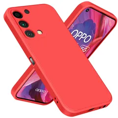 OPPO A54 5G ケース OPPO A74 5G ケース シリコンケース TPU 耐衝撃 ソフト 薄型 オッポa93 5gケース 携帯カバー 全面保護 カメラ保護 柔らかい殻 黄変防止 軽量 ストラップホール付き 一体型 保護カバー 赤 GJ-278のサムネイル