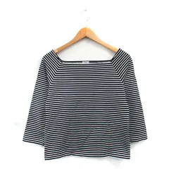 イエナ IENA カットソー Tシャツ 七分袖 スクエアネック コットン ボーダー ブラック 黒 /KT17のサムネイル