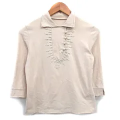 ヒロコビス HIROKO BIS Essence カットソー Tシャツ 七分袖 コットン 刺繍 9 ベージュ /KT31のサムネイル