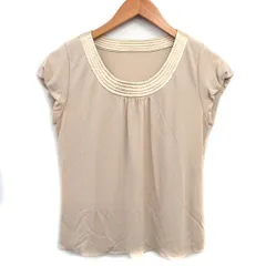 ヒロココシノ HIROKO KOSHINO カットソー Tシャツ 半袖 シンプル 38 ベージュ /KT15のサムネイル