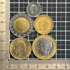 【古銭】イタリア リラ貨幣5枚セット 20・50・200・500・1000リレ 1958〜2000年 美品～極美品 ユーロ前夜336のサムネイル