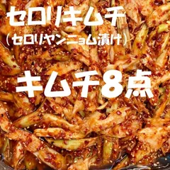 キムチ８点　酸味のある白菜キムチ800ｇ　セロリキムチ300ｇ　辛口白菜キムチ（カット）300ｇ　長芋キムチ300ｇ　ねぎキムチ300ｇ　キャベツキムチ300ｇ　ニンニクキムチ300ｇ　タコキムチ130ｇのサムネイル