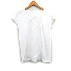 レリアン Leilian 切替 カットソー Tシャツ 刺繍 バンドスリーブ 9 ホワイト 白 /FT34のサムネイル