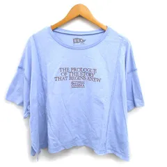チャオパニック ティピー CIAOPANIC TYPY ロゴ刺繍 Tシャツ カットソー 5分袖 丸首 ワイド コットン 綿 ONE サックスブルー 青 /FT24のサムネイル