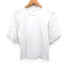 テチチ Te chichi シフォン袖 カットソー Tシャツ 丸首 コットン 綿 F ホワイト 白 /FT17のサムネイル