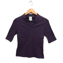 シビラ SYBILLA キーネック カットソー Tシャツ 5分袖 無地 コットン 綿 M パープル 紫 /FT25のサムネイル