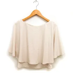 シビラ SYBILLA ブラウス ケープ スリット ボートネック クロップド 七分袖 M ベージュ /NT29のサムネイル