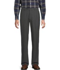 라운드 트릴리 앤 요크 맨즈 하의 캐주얼 팬츠 울 Roundtree Yorke Gold Label Classic Fit Wool Dress Pants Charcoa
