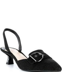 알렉스 마리 여성 신발 뒤꿈치 가죽 Alex Marie Zell Houndstooth Leather Buckle Ornament Slingback Pumps Blac