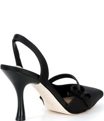 안토니오 멜라니 여성 신발 뒤꿈치 새틴 Antonio Melani Pomona Satin Bow Slingback Pumps Black 블랙
