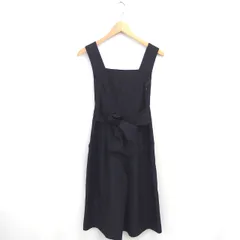 クイーンズコート QUEENS COURT サロペット オールインワン ワイド パンツ 薄手 リボン 2 黒 ブラック /TT のサムネイル