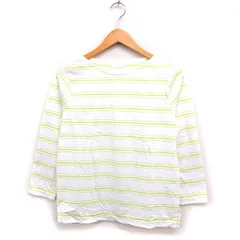 ギャルリーヴィー GALERIE VIE トゥモローランド ボーダー Tシャツ カットソー 7分袖 コットン 綿 S ホワイト 白 ネオングリーン 緑 /FT7のサムネイル