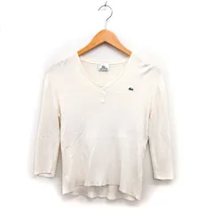 ラコステ LACOSTE 国内正規品 ヘンリーネック カットソー Tシャツ コットン 綿 ロゴ 七分袖 40 ベージュ /NT35のサムネイル