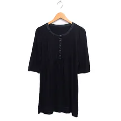 クレージュ courreges ピンタック ワンピース フレア ミニ フリル ハーフボタン 七分袖 38 黒 ブラック /NT21のサムネイル