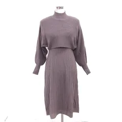 インデックス INDEX ワンピース セーター ニット ロング レイヤード 重ね着 ラメ 長袖 S ココアブラウン 茶 /TT のサムネイル