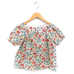 ドレステリア DRESSTERIOR シャツ ブラウス ノーカラー ハーフボタン 花柄 プルオーバー 半袖 36 グリーン レッド 緑 赤 /TTのサムネイル