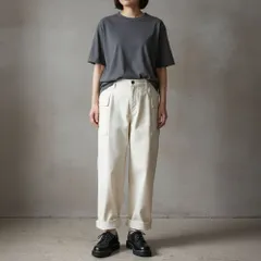 ☆ ナチュラル ☆ サイズ32 ☆ USタイプ M43 HBTパンツ M43 パンツ HBTパンツ M43パンツ ミリタリーパンツ カーゴパンツ 太め 軍パン コンバットパンツ コットンパンツ ズボン 長ズボン PP374YN 1940年代 米陸軍 前ボタンのサムネイル