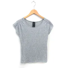 ルスーク Le souk カットソー Tシャツ スタッズ ボートネック フレンチスリーブ 半袖 38 グレー /TTのサムネイル