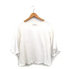 アンデミュウ Andemiu カットソー Tシャツ フリル袖 五分袖 シンプル F アイボリー 白 /KT8のサムネイル