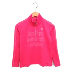 ルコックスポルティフ le coq sportif ゴルフウェア ハーフジップ ロゴ刺繡 英字 長袖 M ピンク /TTのサムネイル