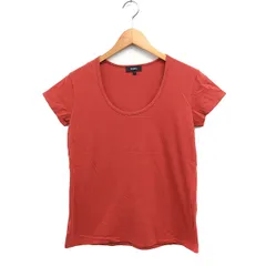 セオリー Theory 半袖 カットソー Tシャツ Uネック 無地 コットン 綿 S テラコッタ /FT15