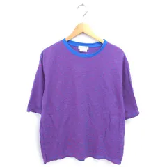 チャオパニック ティピー CIAOPANIC TYPY Tシャツ カットソー モックネック ボーダー ビッグシルエット 半袖 L ブルー レッド 青 赤 /TTのサムネイル