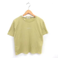 エヘカソポ サマンサモスモス ehka sopo SM2 Tシャツ カットソー 丸首 レース 英字刺繡 半袖 F オリーブ /TTのサムネイル